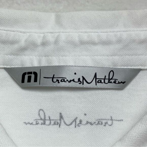 Travis Mathew White and Gray Polo Shirt Size XL - Picture 3 of 11